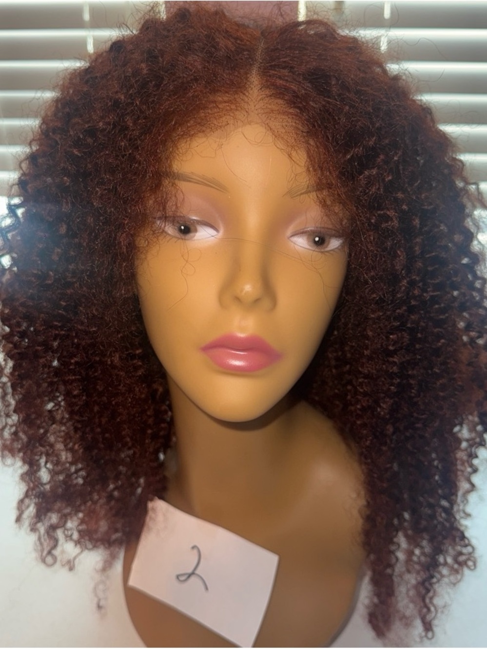 Curly Lace Front Wig in Deep Auburn - Lightweight Natural Look